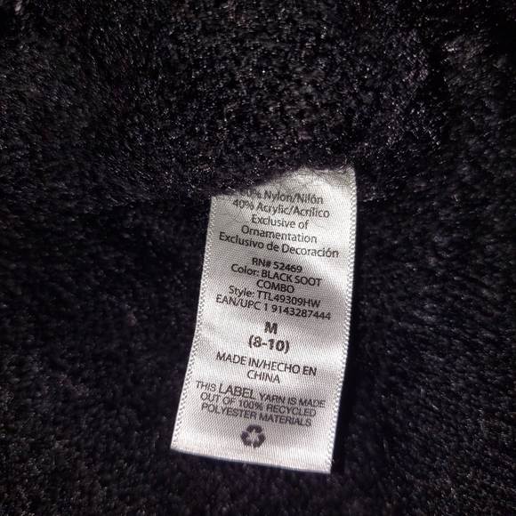 Time and Tru Med (8-10) Black Soot Combo Fuzzy Sweater Retro Colorful Fuzzy - Picture 5 of 13